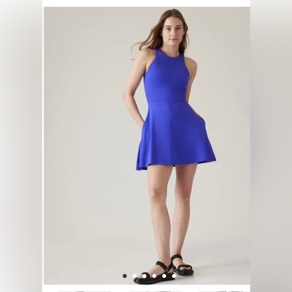 Athleta Cobalt Blue Sleeveless Fit & Flare Mini Dress